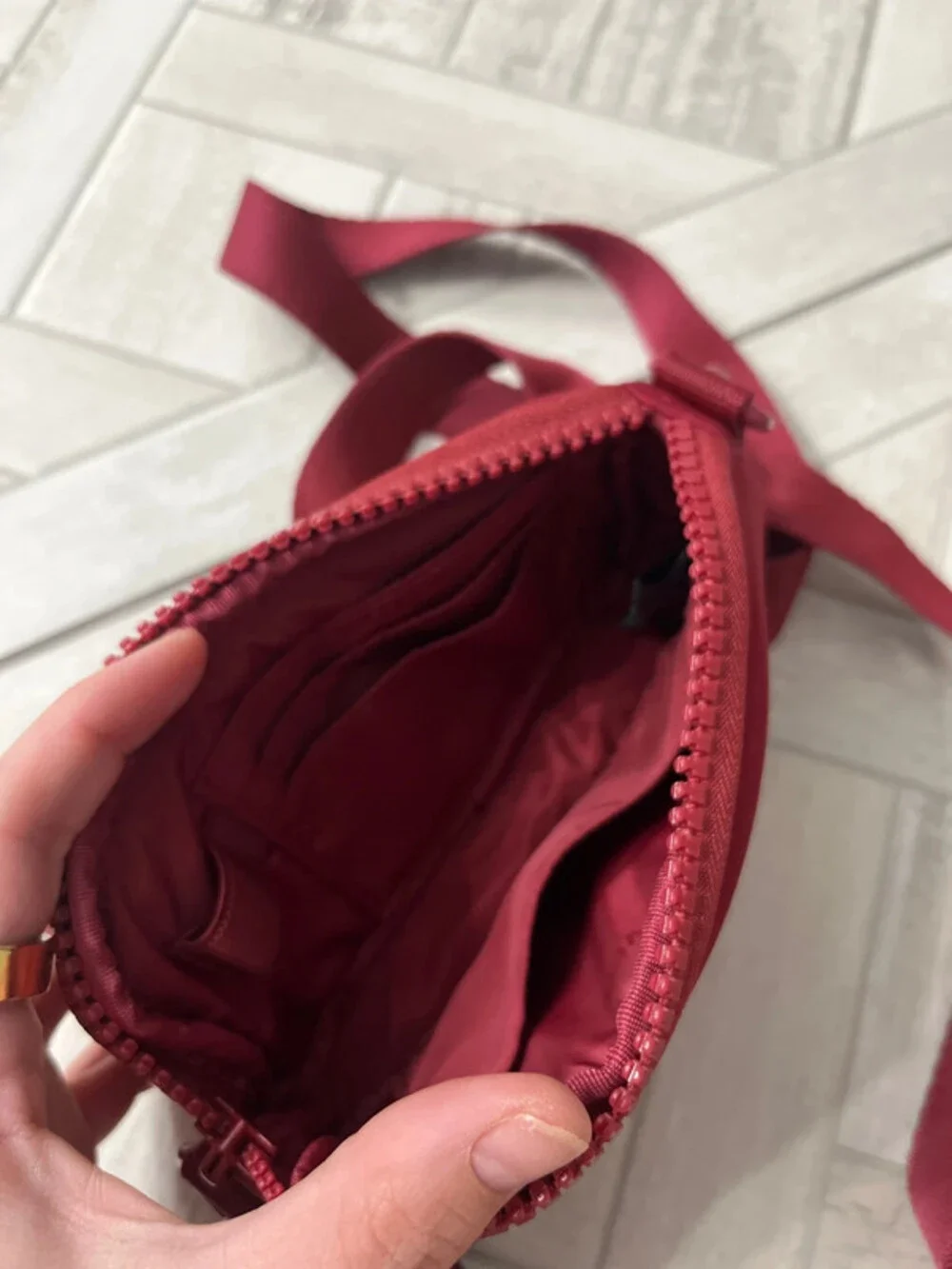 Dagne Dover Sephora colab bag. Burgundy crossbody with long strap brand new cond